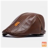 Banggood Design Men New Artificial Leather Hat Keep Warm Ear Protected Casual Beanie Hat