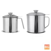 1.3-liter/1.8-liter Kitchen Oil-Drip Pot with Stainless Steel Non-Stick Filtration Can - Stainless Steel