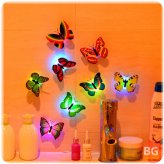 Beautiful Butterfly LED Night Light with Suction Decor Sticker