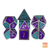 D&D Dice Party Table Games - Set of 7 Metal Polyhedral Dice