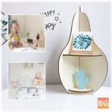 Wooden Rack for Displaying Craft Shelf Home Decorations - Pear-shaped