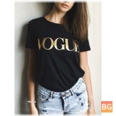 Short Sleeve T-Shirts with Letter Print