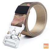 Belt with Silver Buckle and Canvas