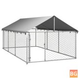 Outdoor Dog Kennel with Roof - 400x200x150 cm