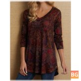 Casual Blouse With V-neck Neckline