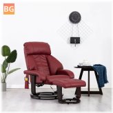 Massage Chair with Artificial Leather and Wine Red