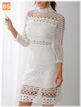 Dress with Hollow Out White Lace