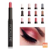 FOCALLURE 12 Colors Glitter Eye Shadow Pencil - Highlighter Eyes Makeup Pen Cosmetic