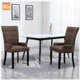 Dining room chair with armrests fabric black