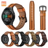 Double Keel Leather Smartwatch Band for Huawei GT 2E (22mm)