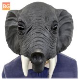 Grey Elephant Latex Halloween Mask