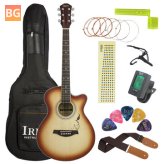 IRIN Acoustic Guitar with 40 Inches of Spruce Panel and Patterned Corners