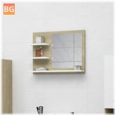 Bathroom Mirror - White and Oak 23.6