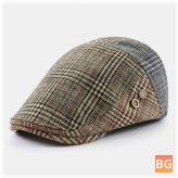 British Style Wool Lattice Stripe Pattern Casual Hat