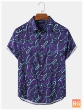 Short sleeve casual shirt with funny print