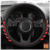 38cm PU Leather Car Steering Wheel Cover - Blue / Red