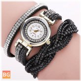 Dress Quartz Watch with Crystal and Stainless Steel Case