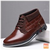 Menico Men's Faux Leather Business Casual Lace-Up Over-The-Toe Boots