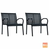 Black Garden Chairs with Steel Legs