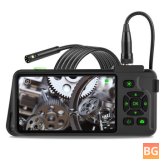 Dual Lens Waterproof Borescope with Color Screen and Rigid Cable