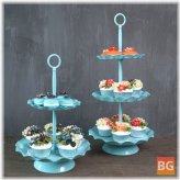 Blue Cake Holder with Stand - 2-in-1