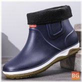 Rain Boot for Men - Warm Lining, Soft Sole, Slip-On