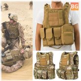 Molle vest with camouflage fabric