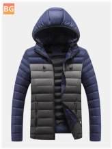 Zipper Puffer Jacket with Contrast Color