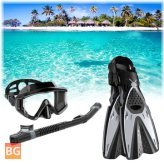 HHAOSPORT Snorkel Set with Goggles, Breathing Tube, and Fins