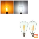 E12 LED filament light bulb with white light, 110V compatible