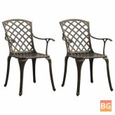 2-Piece Cast Aluminum Garden Chairs