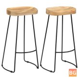 2-Piece Gavin Bar Stool with Mango Wood