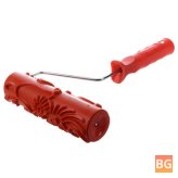 HC-16 Embossed Flower Desigh Paint Roller - With Plastic Handle