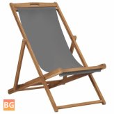 Beach Chair - Solid Teak Wood Gray