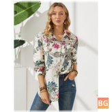 Long Sleeve Button Down Shirt with Left Side Print