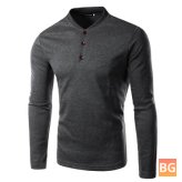 Henley Shirt with a Solid Color