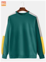 Color Block Hem Sweatshirt with Elastic Hem