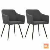 2-Piece Fabric Chairs in Dark Gray