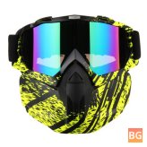 Full Face Motorcycle Helmet Goggles with Motorcycle Motocross Ski Riding Cycling Protector