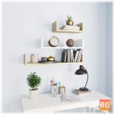 White and Sonoma Oak Chipboard Shelf