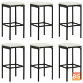 Black Cushion bar stools with 6 cushions