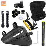 Bike Repair Tool Set - Air Pump, Bike Bag, Multi-tool, & Scarves