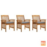 Chairs with Cushions - 3 Pieces