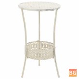 Bistro Table with Metal Frame and Glass Top