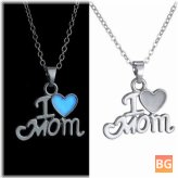Engraved Letter Necklace with Mom