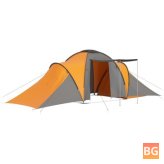 6-Person Winter Camping Tent in Gray and Orange