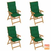 Green Cushion Garden Chairs Set of 4