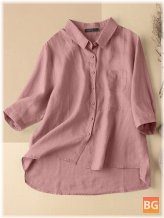 Button Pocket Shirt with Cotton Fabric
