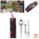 Portable Outdoor Camping Picnic Set with Fork and Spoons