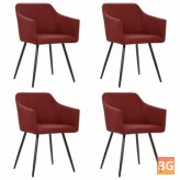 Wine Red Fabric Dining Chairs